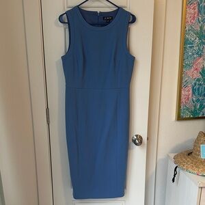 J. Crew Sleeveless Midi Sheath Dress in Slate Blue